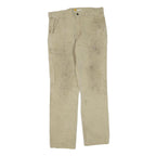 CARHARTT Mens Regular Fit Beige Cotton Blend Jeans W34 L29 Workwear Zip Pocket