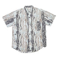 VINCI TRADITION Mens Blue & Brown Abstract Pattern Cotton Blend Shirt XL
