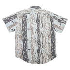 VINCI TRADITION Mens Blue & Brown Abstract Pattern Cotton Blend Shirt XL