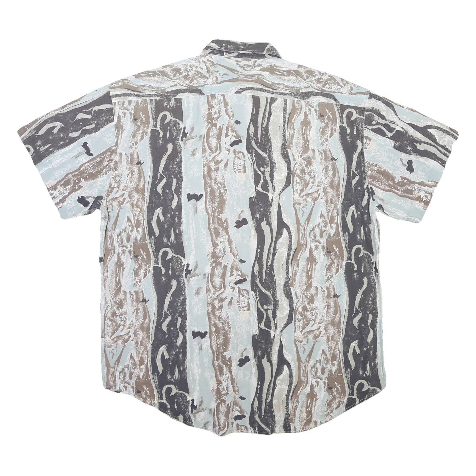 VINCI TRADITION Mens Blue & Brown Abstract Pattern Cotton Blend Shirt XL