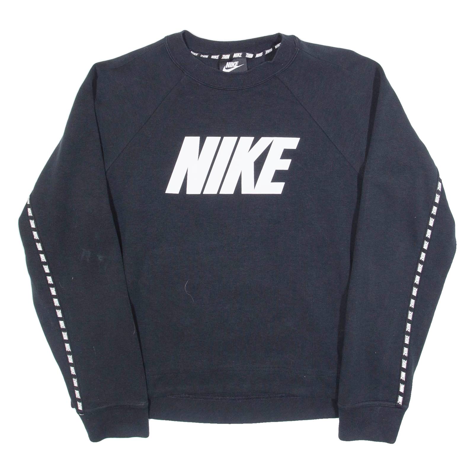 NIKE Womens Sweatshirt Black Crew Neck S