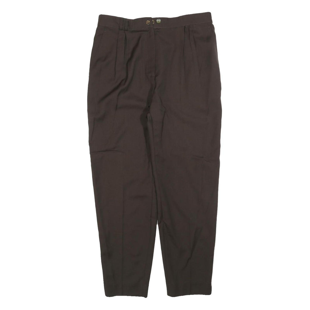 JEAN JACQUES BENSON Mens Wool Blend Black Relaxed Straight Trousers W34 L28