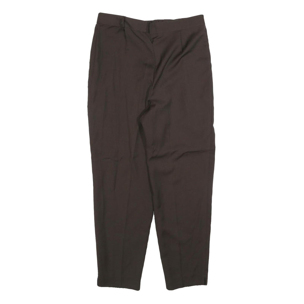 JEAN JACQUES BENSON Mens Wool Blend Black Relaxed Straight Trousers W34 L28