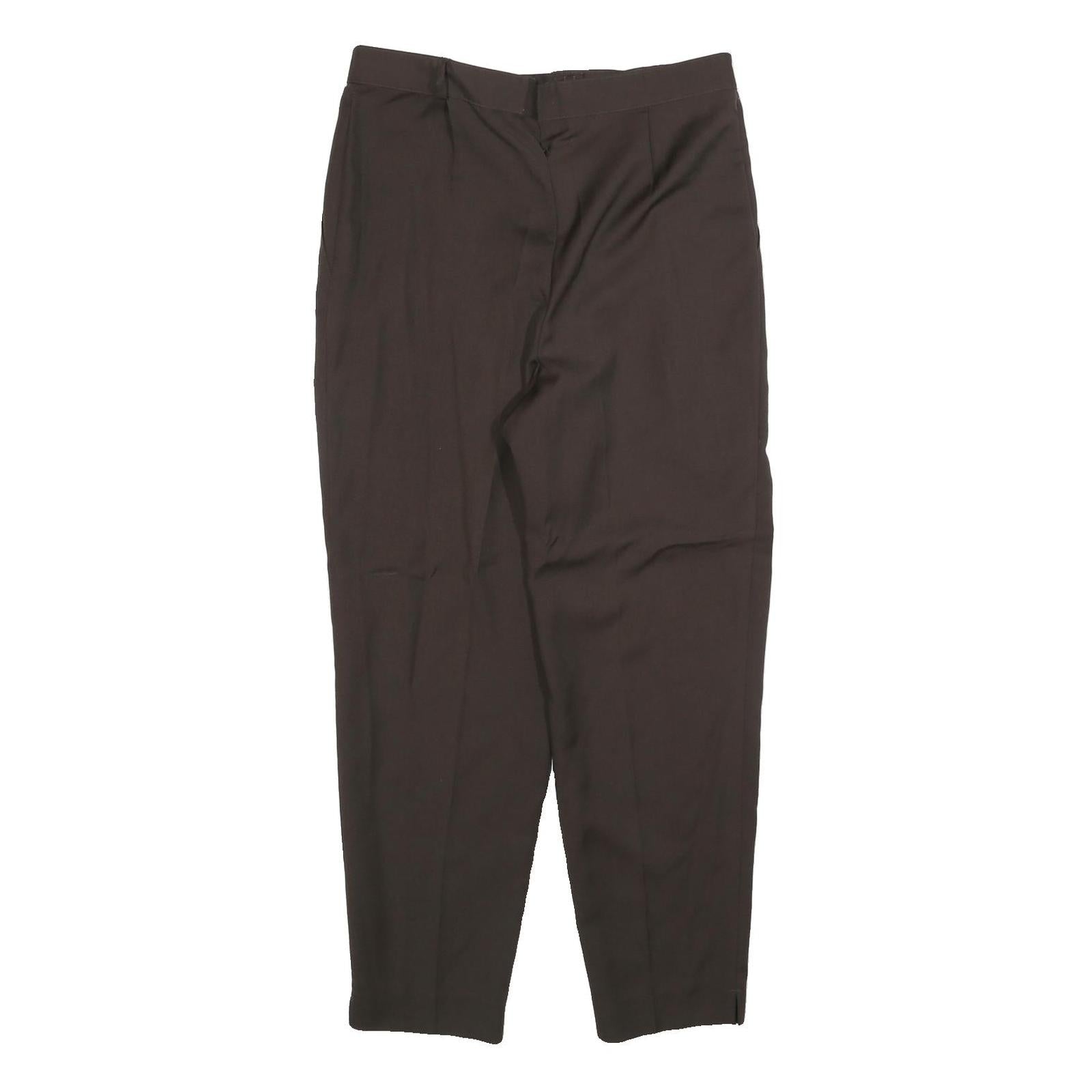 JEAN JACQUES BENSON Mens Wool Blend Black Relaxed Straight Trousers W34 L28