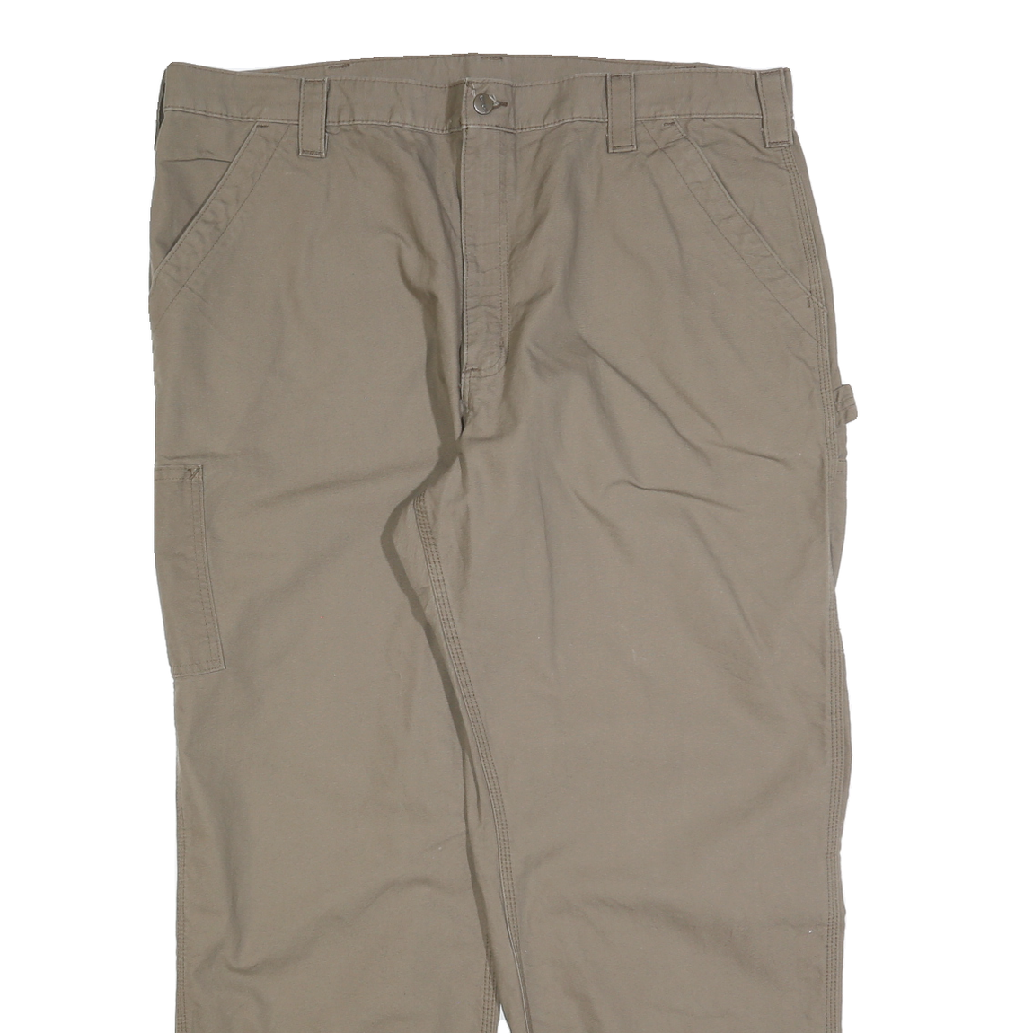 CARHARTT Mens Regular Fit Beige Cotton Blend Trousers W42 L30 Workwear Utility