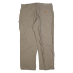 CARHARTT Mens Regular Fit Beige Cotton Blend Trousers W42 L30 Workwear Utility