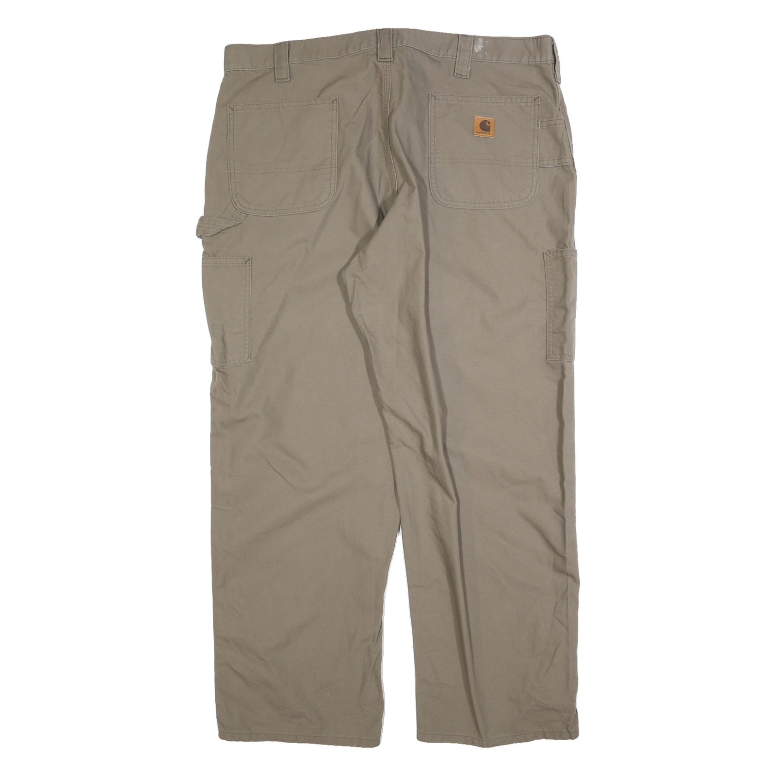 CARHARTT Mens Regular Fit Beige Cotton Blend Trousers W42 L30 Workwear Utility