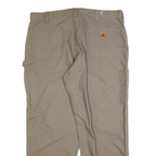 CARHARTT Mens Regular Fit Beige Cotton Blend Trousers W42 L30 Workwear Utility