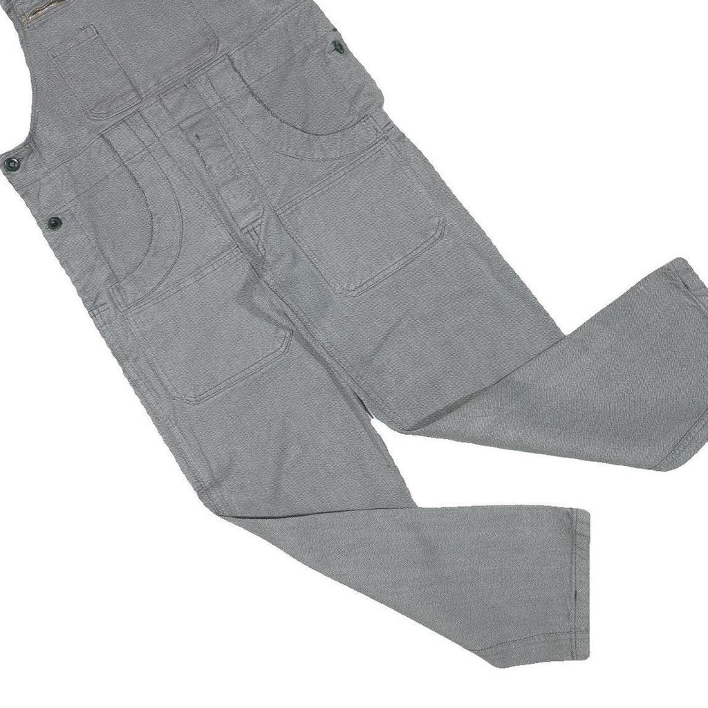Womens Grey Cotton Blend Dungarees Slim Fit XS W34 L28 Workwear Casual