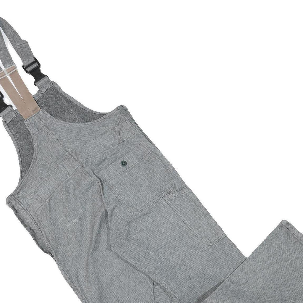 Womens Grey Cotton Blend Dungarees Slim Fit XS W34 L28 Workwear Casual