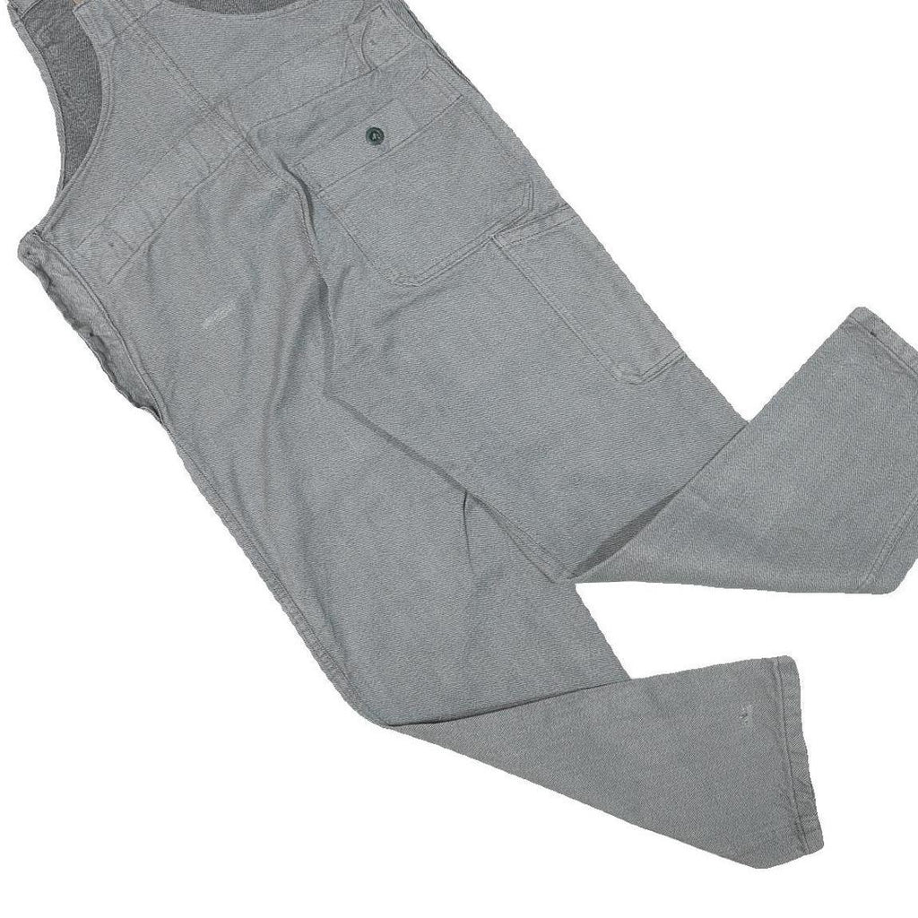 Womens Grey Cotton Blend Dungarees Slim Fit XS W34 L28 Workwear Casual