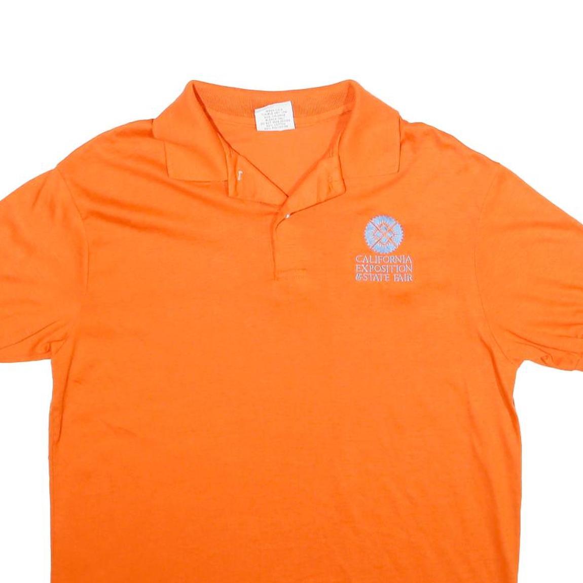 SCREEN MATES Mens Orange Polo Shirt M California Exposition State Fair Short