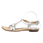 BORN Strappy Sandals Silver Leather Womens UK 7.5