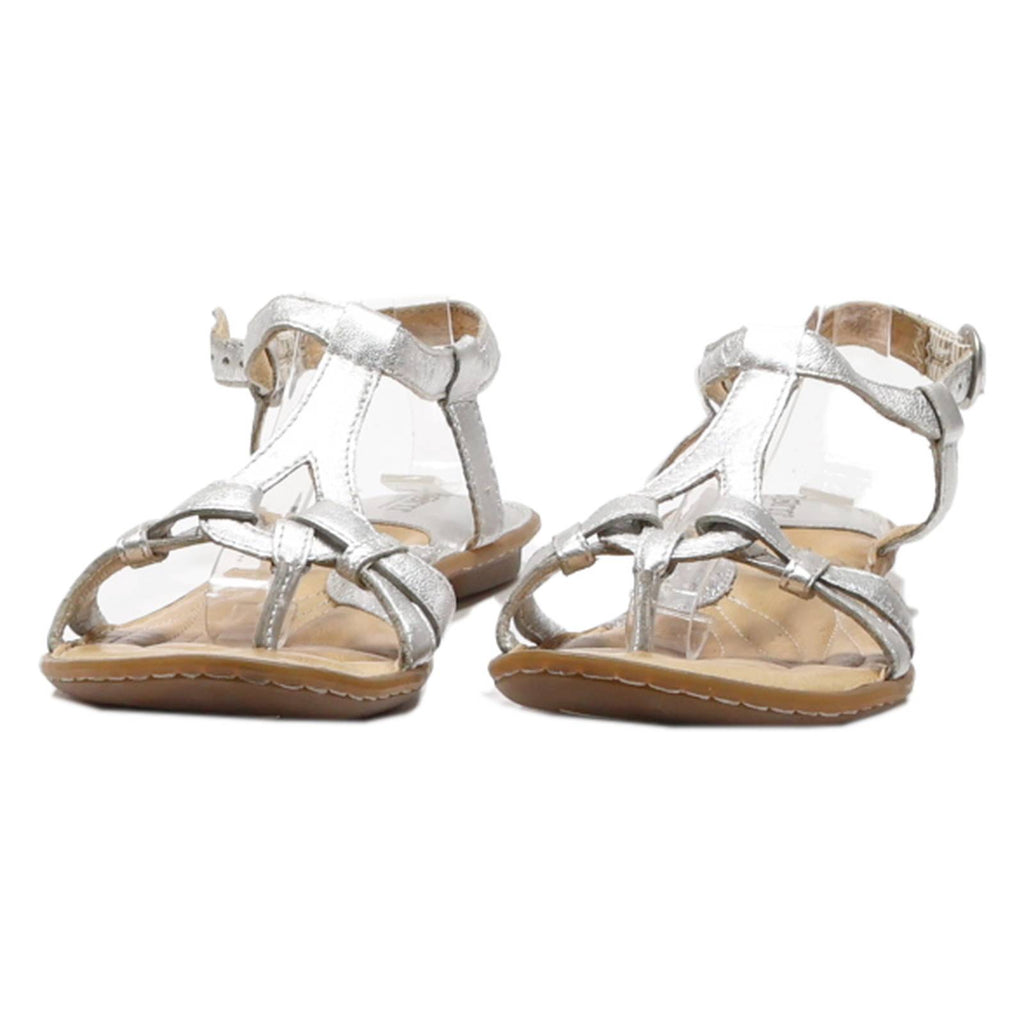 BORN Strappy Sandals Silver Leather Womens UK 7.5