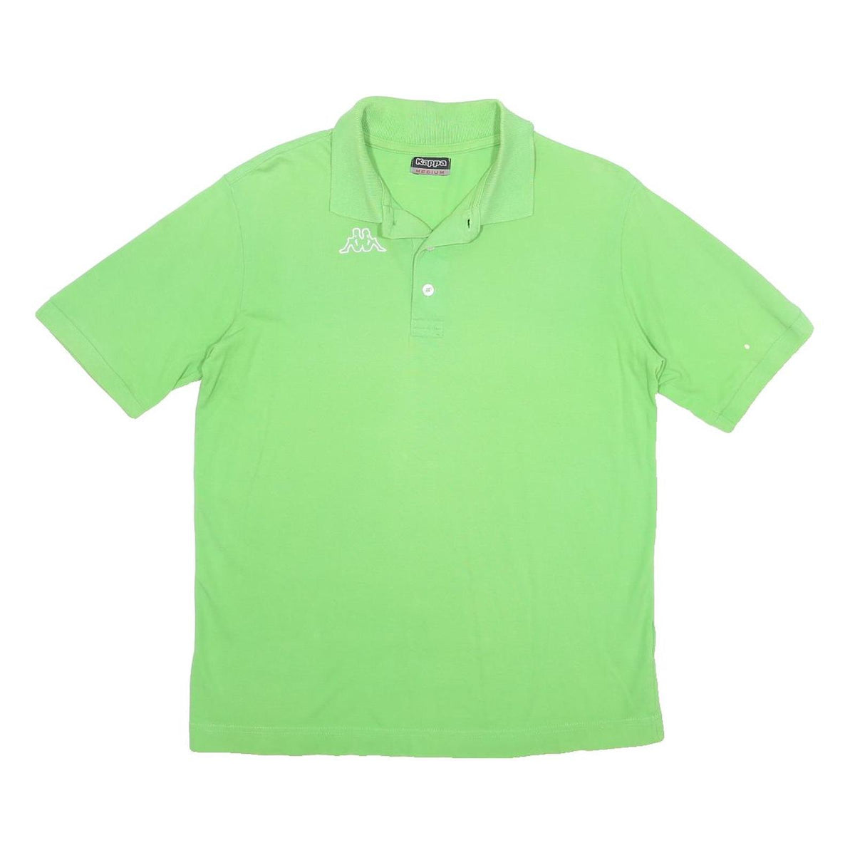 KAPPA Mens Green Short Sleeve Plain M Cotton Polo Shirt Casual Summer Wear