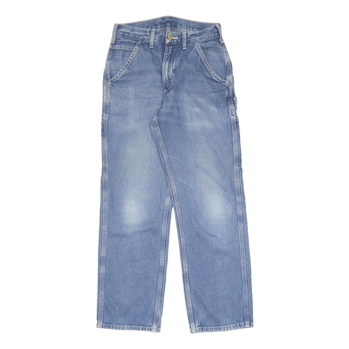 CARHARTT Womens Relaxed Denim Jeans Light Blue W26 L28 Utility Workwear Zip