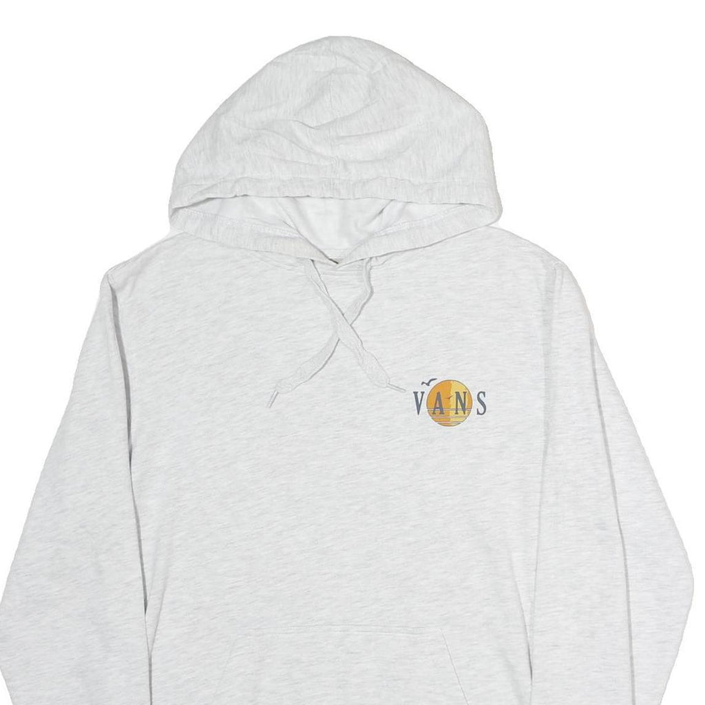 VANS Mens White Hoodie S Off The Wall Graphic Pullover Cotton Casual