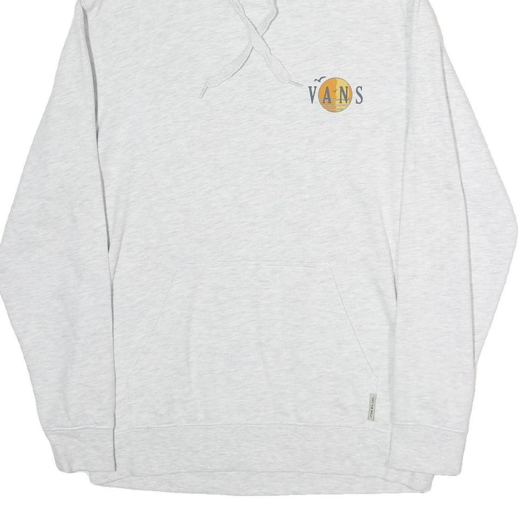 VANS Mens White Hoodie S Off The Wall Graphic Pullover Cotton Casual