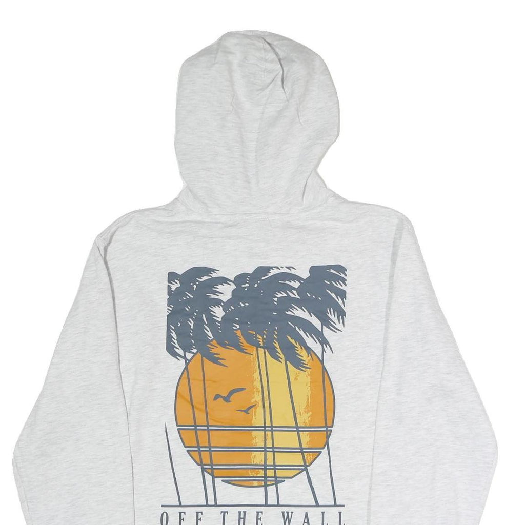 VANS Mens White Hoodie S Off The Wall Graphic Pullover Cotton Casual