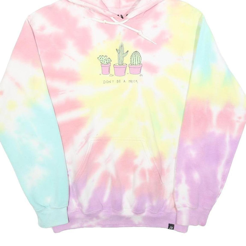 JAC VANEK Womens Pastel Tie Dye Hoodie S Cotton Blend Cute Cactus Print