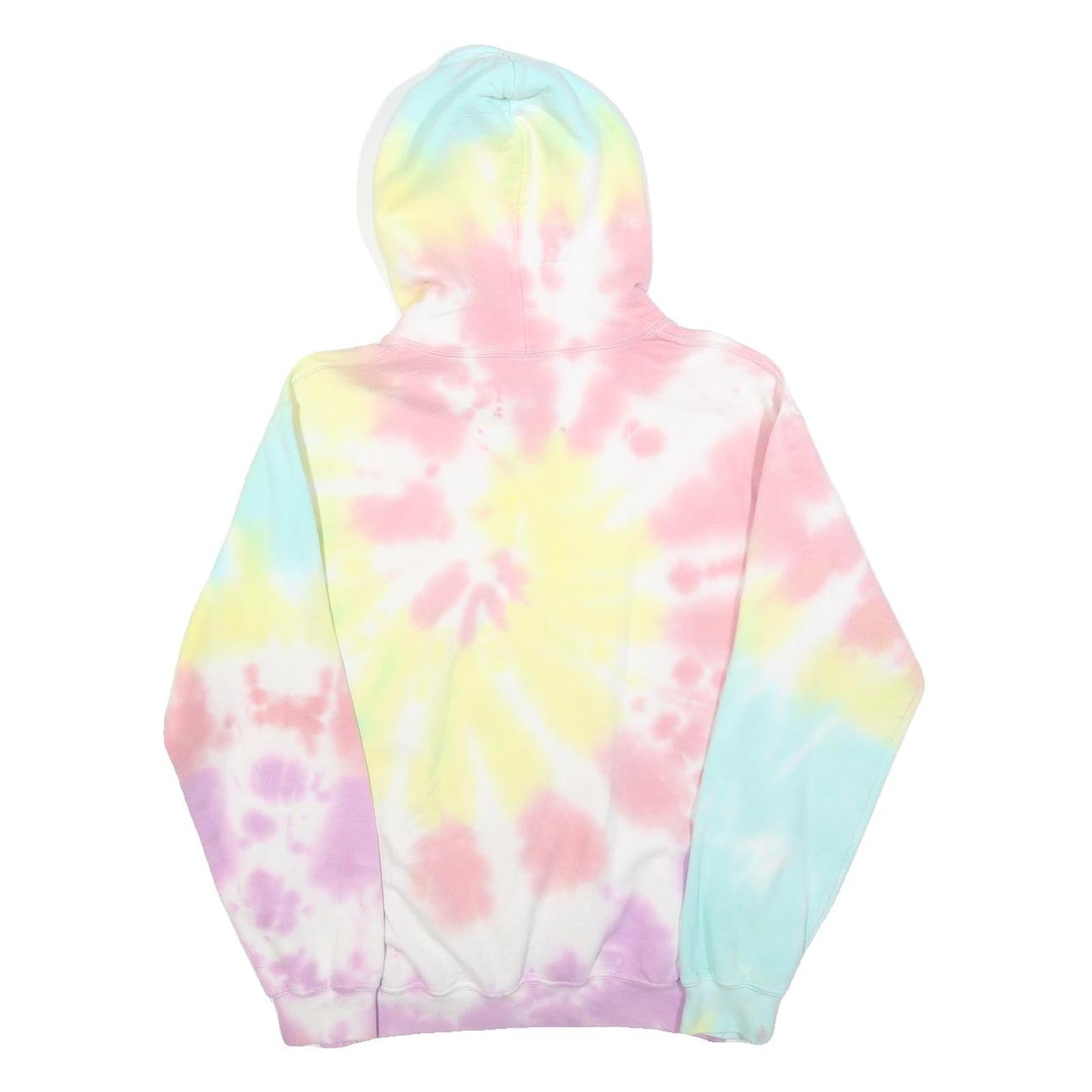 JAC VANEK Womens Pastel Tie Dye Hoodie S Cotton Blend Cute Cactus Print