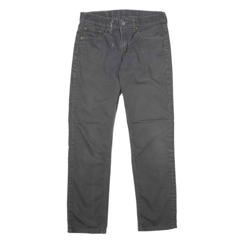 LEVI'S Mens Cotton Blend Black Slim Straight Trousers W29 L30 Stylish Zip