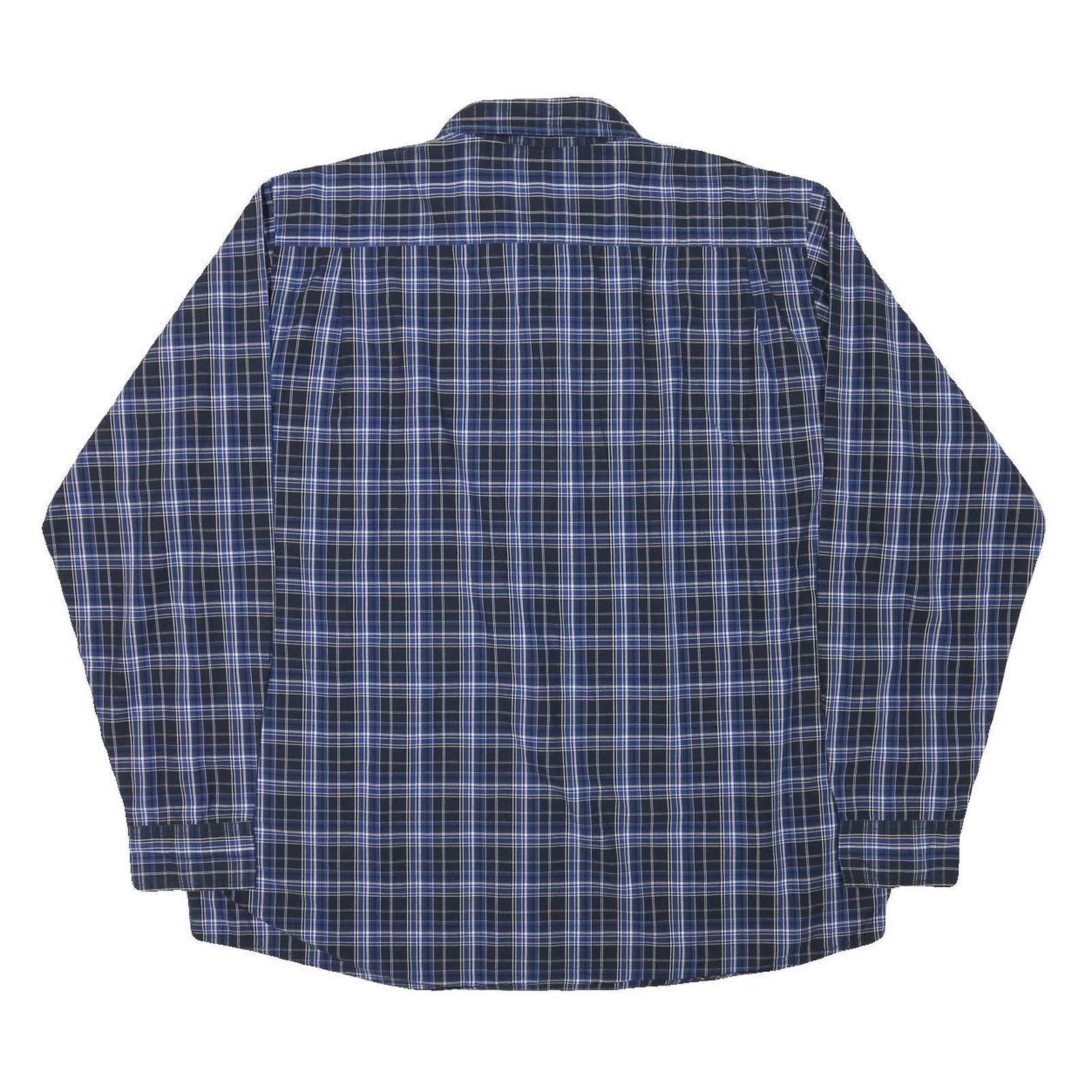 WRANGLER Mens Blue Black Check Shirt XL Button Down Casual Cotton Blend