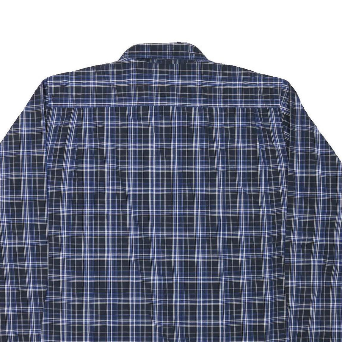 WRANGLER Mens Blue Black Check Shirt XL Button Down Casual Cotton Blend