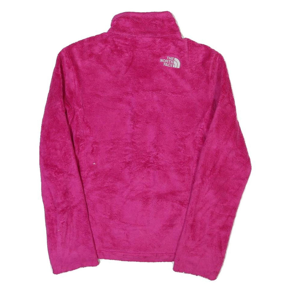 THE NORTH FACE Womens Pink Zip Fleece Jacket XS Polyester Blend Soft Warm
