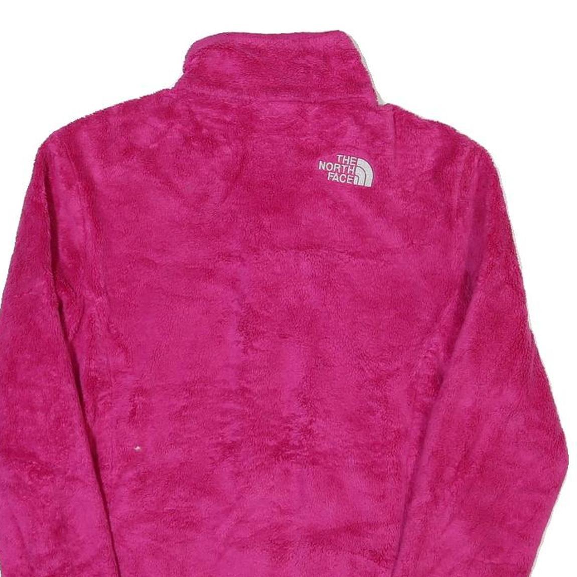 THE NORTH FACE Womens Pink Zip Fleece Jacket XS Polyester Blend Soft Warm
