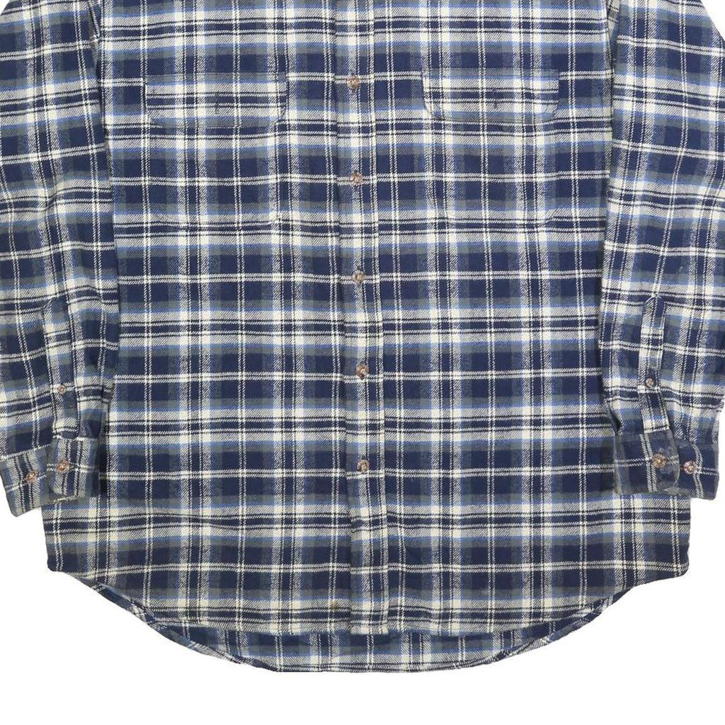 FIELD & STREAM Mens Blue & White Plaid Shirt XL Cotton Blend Casual Button Down