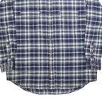 FIELD & STREAM Mens Blue & White Plaid Shirt XL Cotton Blend Casual Button Down