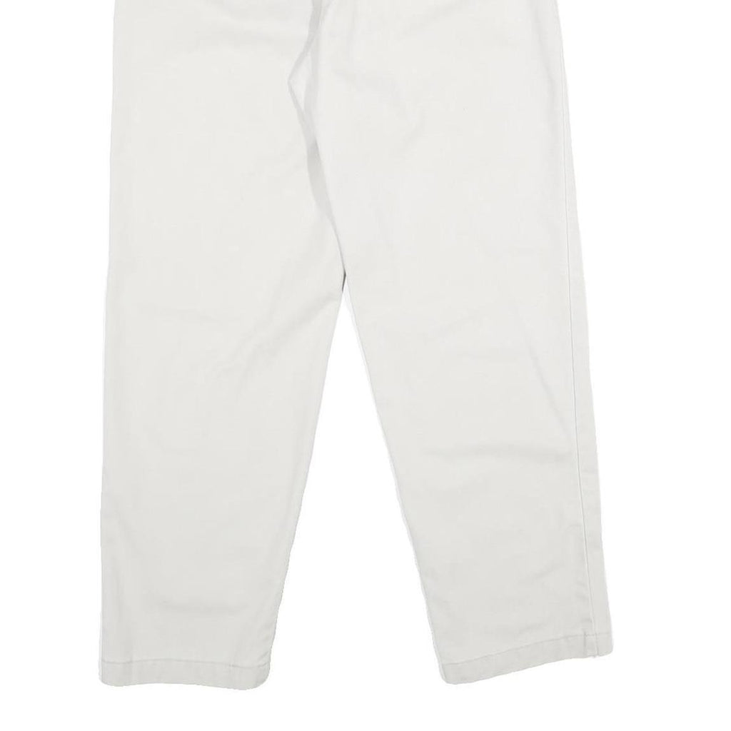 RIDERS Womens Classic White Cotton Trousers W28 L28 Zip Closure Relaxed Fit