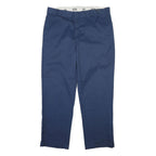 DICKIES Mens Cotton Navy Classic Regular Trousers W40 L32 Workwear Button