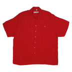 JACOBY AND HUBER Mens Red Rayon Shirt M Casual Short Sleeve Button Pocket