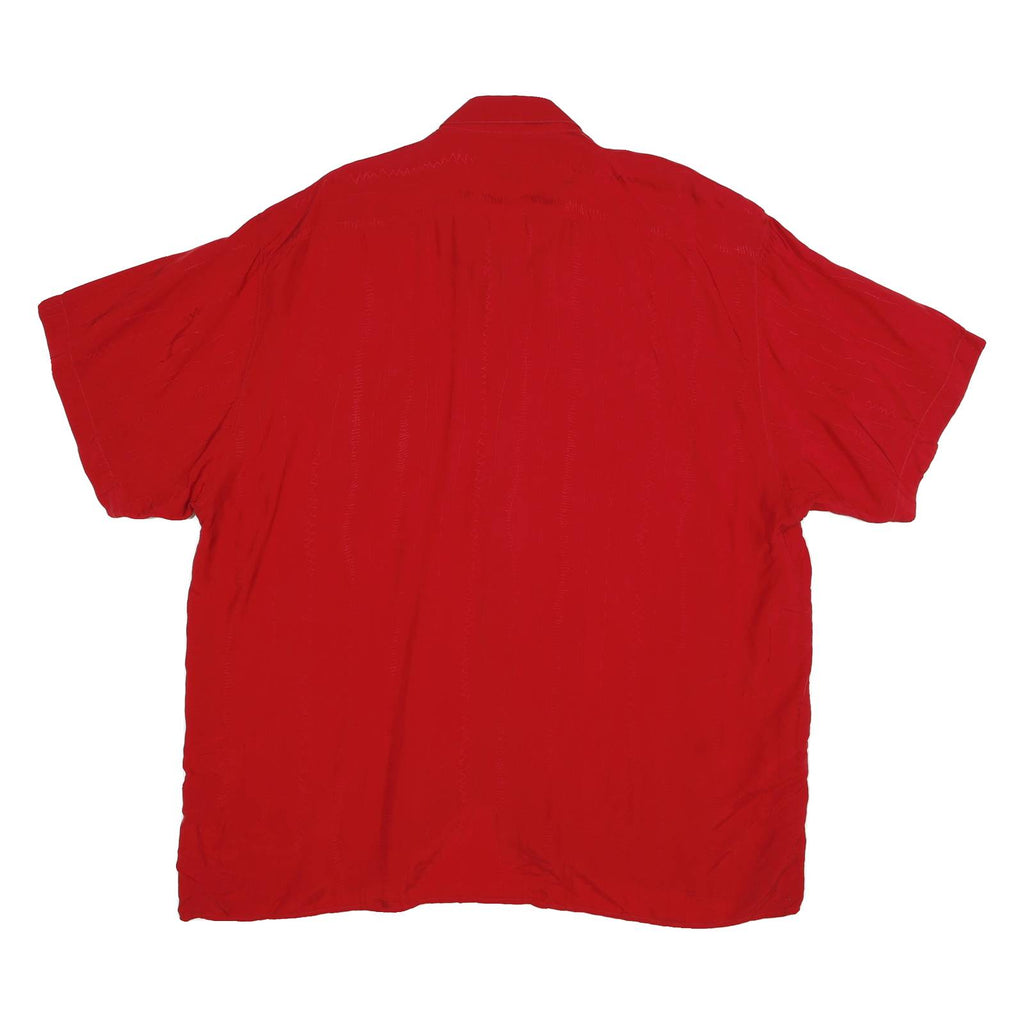 JACOBY AND HUBER Mens Red Rayon Shirt M Casual Short Sleeve Button Pocket