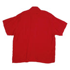 JACOBY AND HUBER Mens Red Rayon Shirt M Casual Short Sleeve Button Pocket