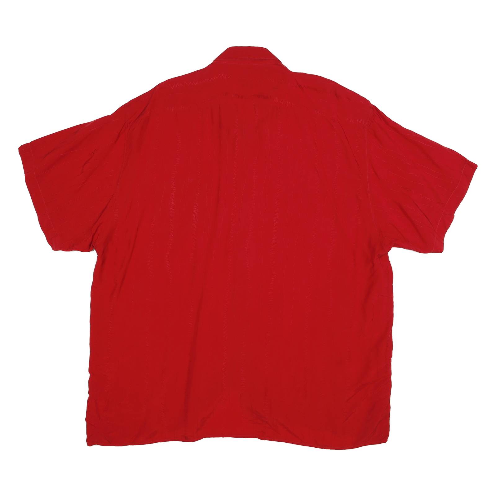 JACOBY AND HUBER Mens Red Rayon Shirt M Casual Short Sleeve Button Pocket
