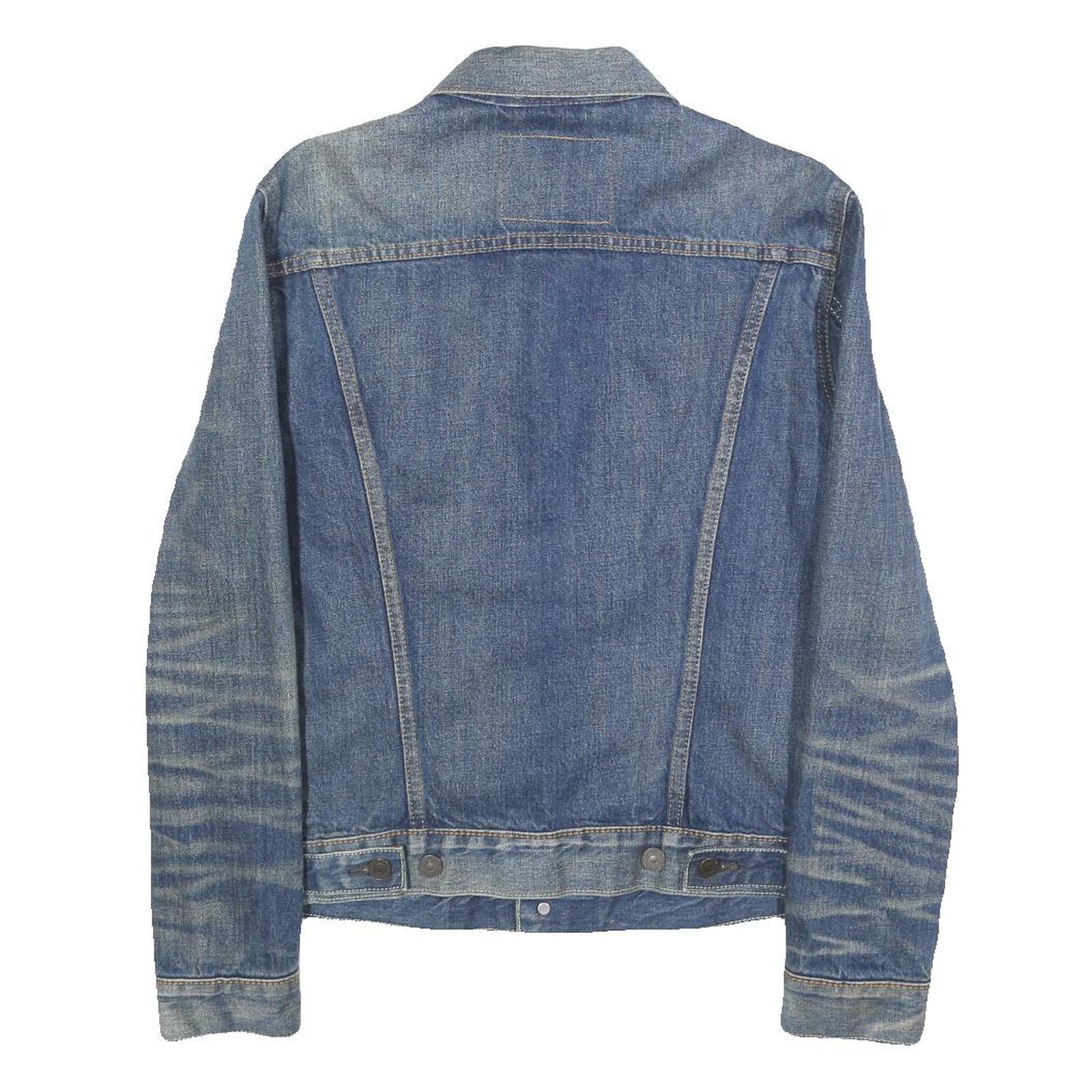 LEVI'S Mens Blue Denim Jacket S Cotton Button Closure Classic Faded Retro