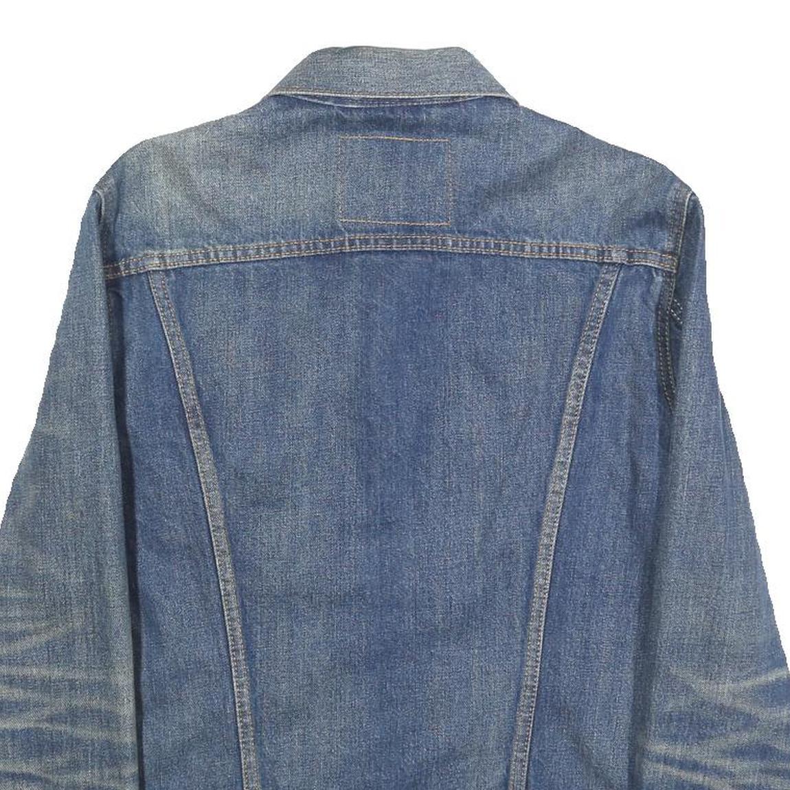 LEVI'S Mens Blue Denim Jacket S Cotton Button Closure Classic Faded Retro