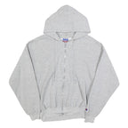 CHAMPION Womens Grey Zip Up Hoodie M Casual Cotton Blend Sweatshirt