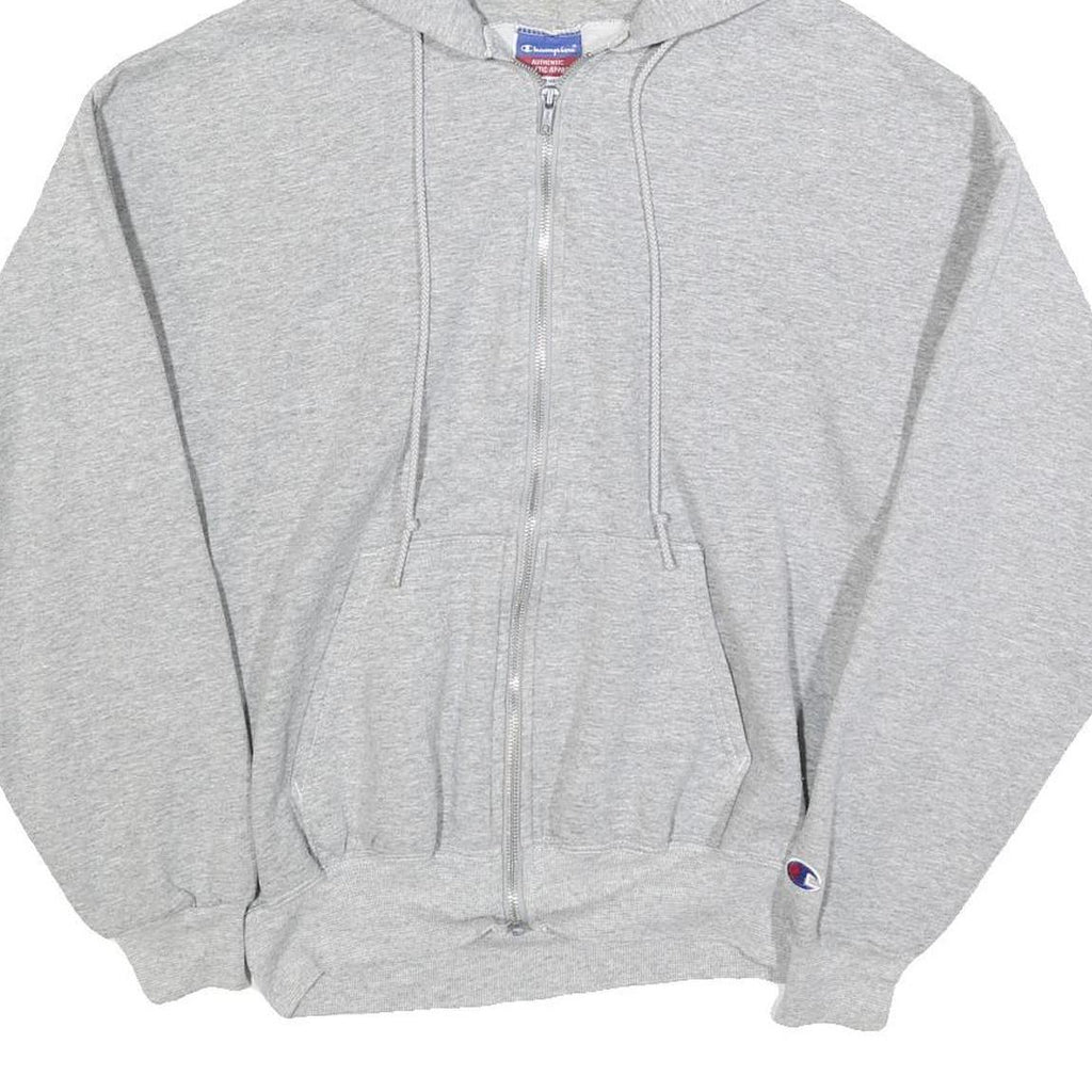 CHAMPION Womens Grey Zip Up Hoodie M Casual Cotton Blend Sweatshirt