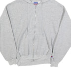 CHAMPION Womens Grey Zip Up Hoodie M Casual Cotton Blend Sweatshirt