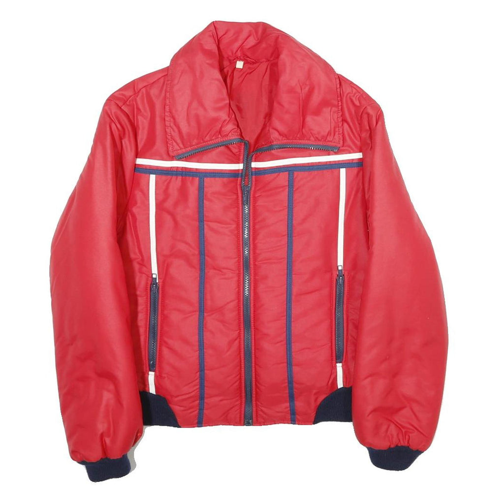 NYLSUISSE Womens Red Zip Jacket UK 10 Polyamide Plain Retro Style