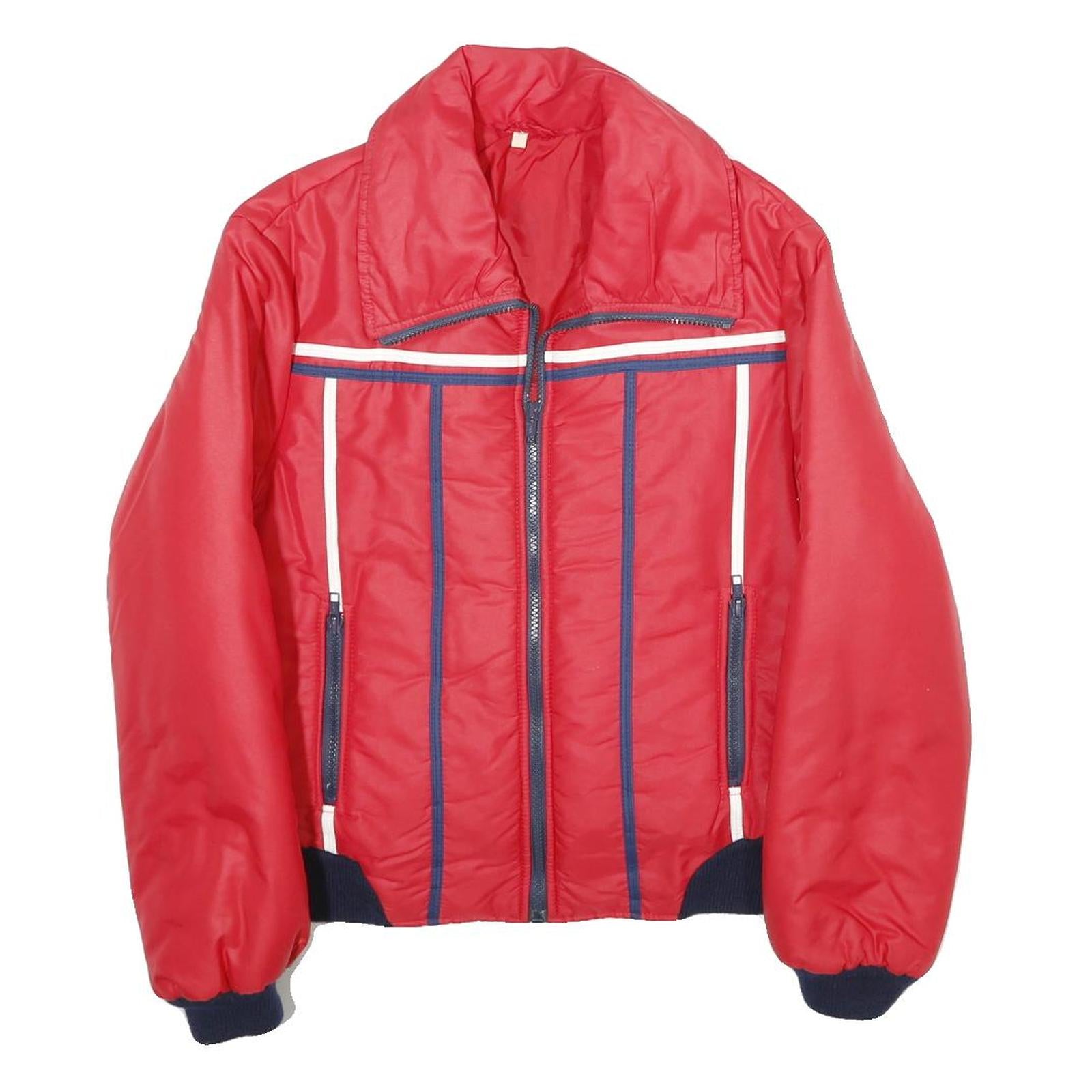 NYLSUISSE Womens Red Zip Jacket UK 10 Polyamide Plain Retro Style