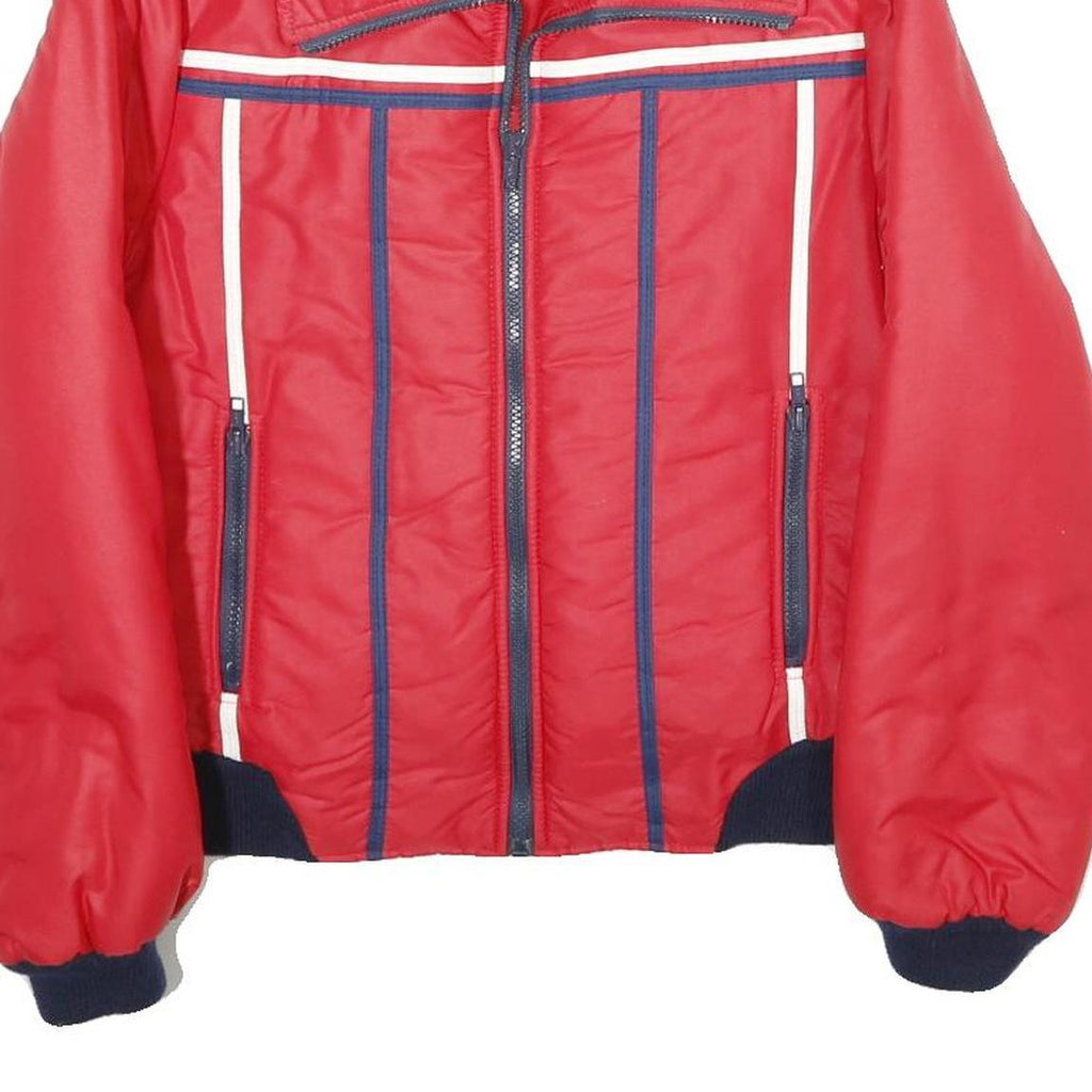 NYLSUISSE Womens Red Zip Jacket UK 10 Polyamide Plain Retro Style