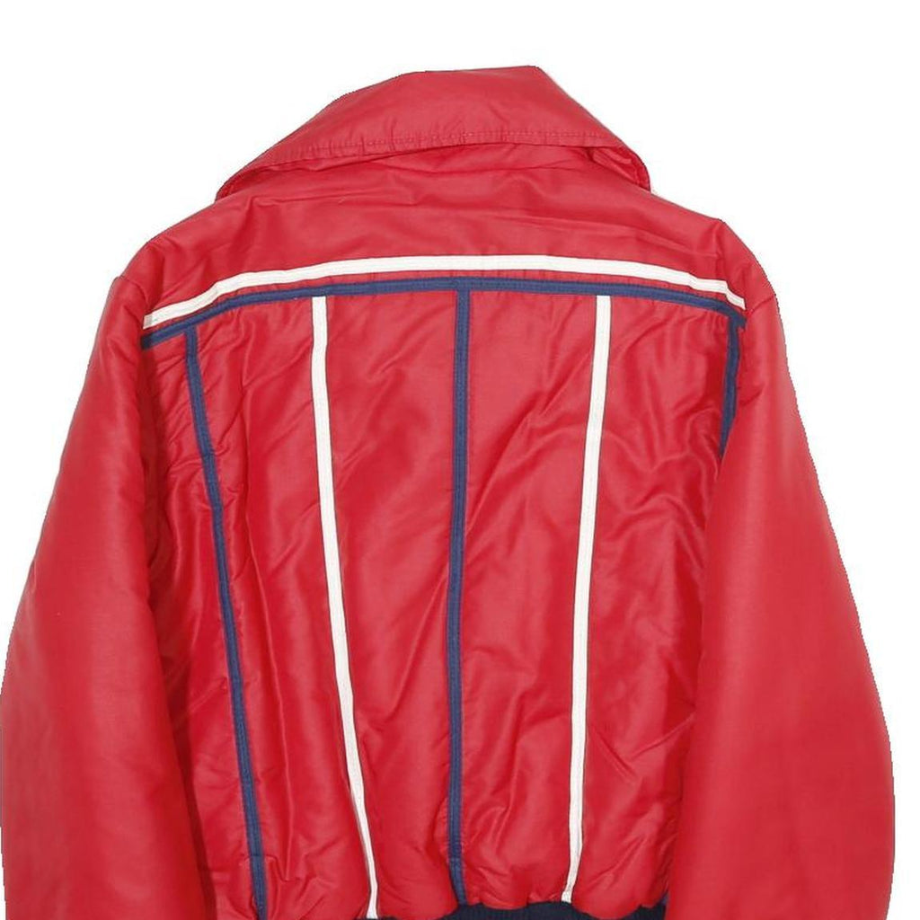 NYLSUISSE Womens Red Zip Jacket UK 10 Polyamide Plain Retro Style