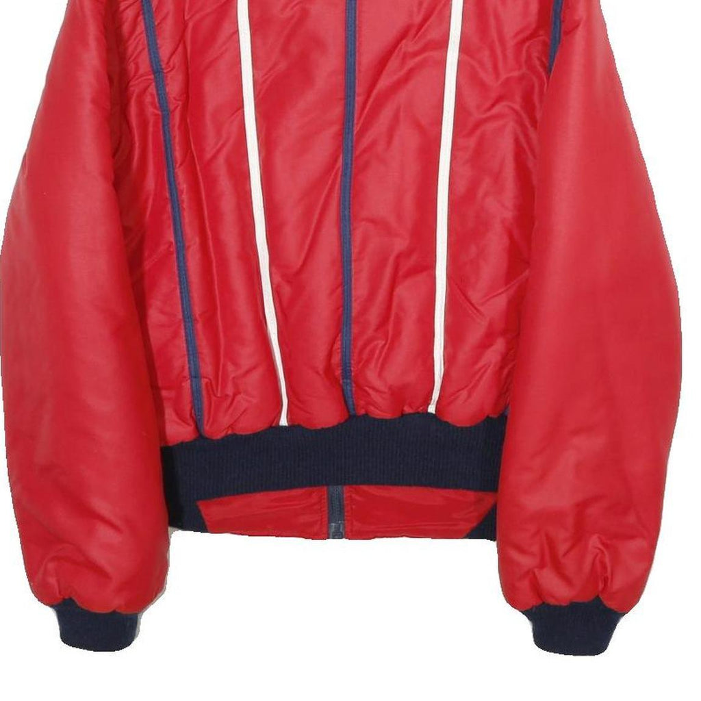 NYLSUISSE Womens Red Zip Jacket UK 10 Polyamide Plain Retro Style