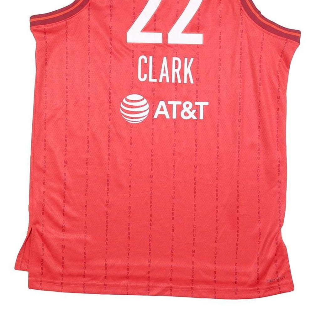 NIKE Mens Red Fever 22 Clark Basketball Jersey M Sleeveless V-Neck Sports