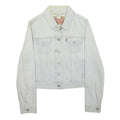 LEVI'S Womens White Denim Jacket M Button Plain Casual Style Classic Cotton
